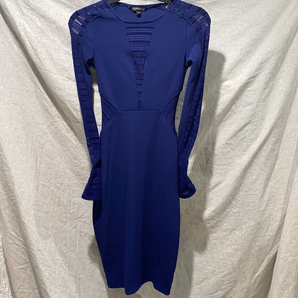 Express Dresses & Skirts - Express blue long sleeve cocktail dress